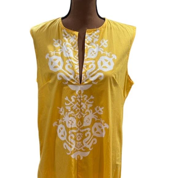 Beautiful Bright Yellow with White Print Design Order Plus Kurta – Size XL - Picture 2 of 7